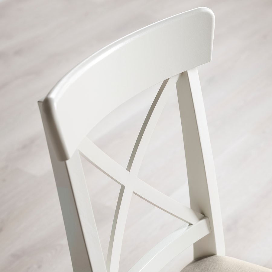 INGOLF Chair, White/Hallarp Beige