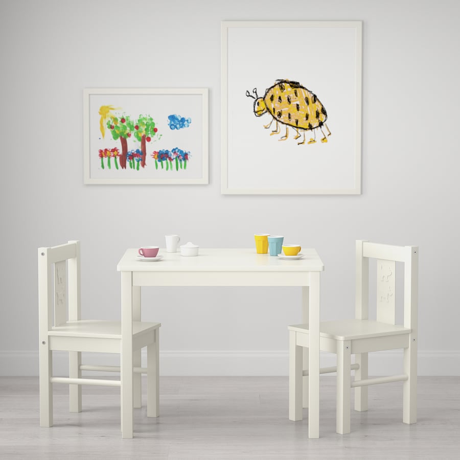 KRITTER Children's Table with 2 Chairs, 59x50 cm
