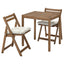 NAMMARO Outdoor Table + 2  Foldable Chairs w/ Cushions, 75x63 cm