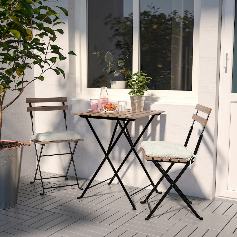 TÄRNÖ, Outdoor Foldable Table + 2 Chairs with Cushions