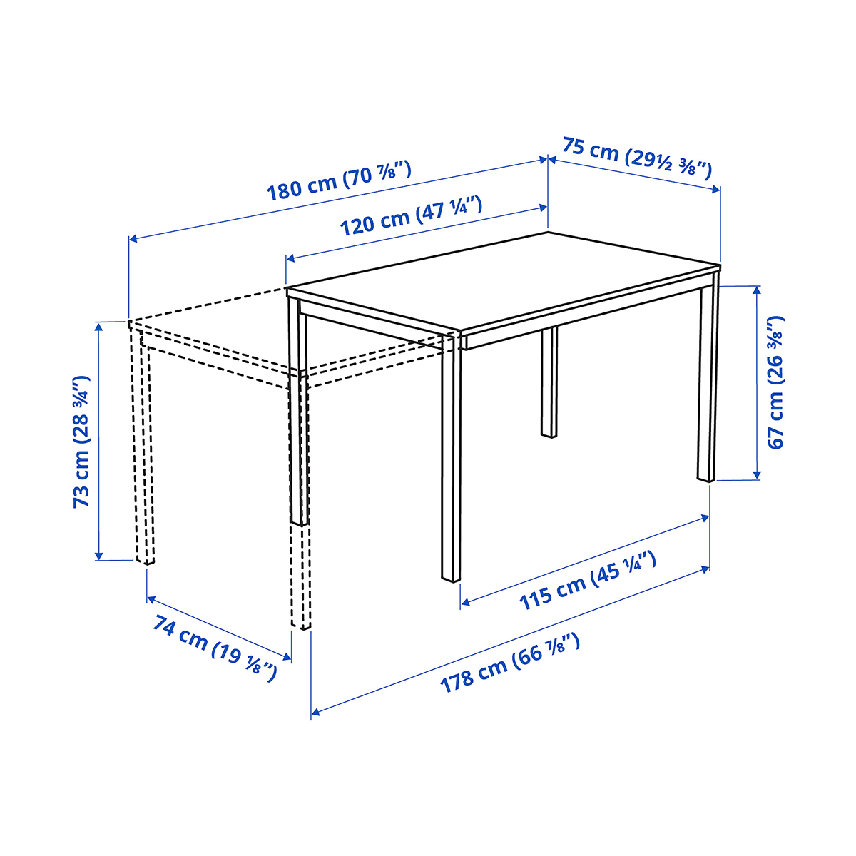 VANGSTA Extendable Dining Table (120-180 cm)