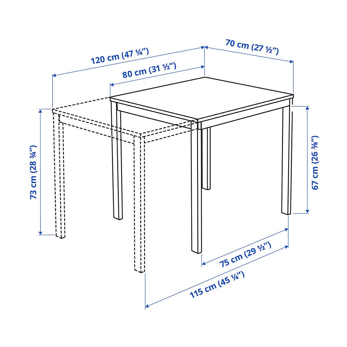 VANGSTA Extendable Dining Table (80-120 cm)